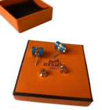 HERMES BLUE earrings